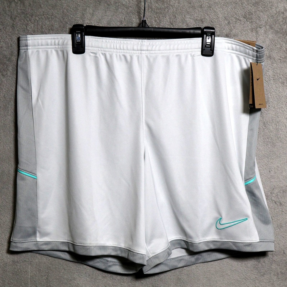 Nike Shorts Mens 2XL White Gray Slim Soccer Training Dri-FIT Casual HJ3796-025